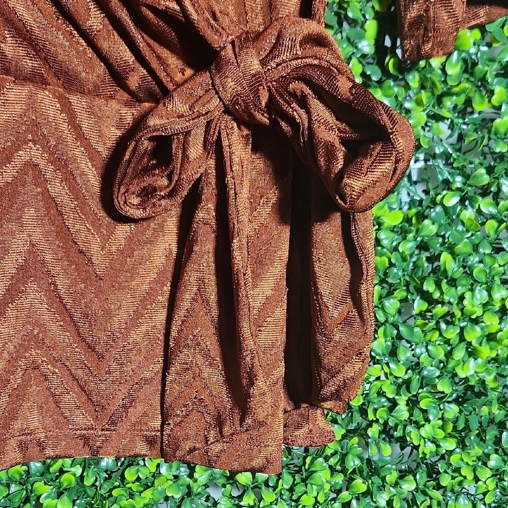 Cato Orange Chevron Wrap Top Small - Picture 12 of 12